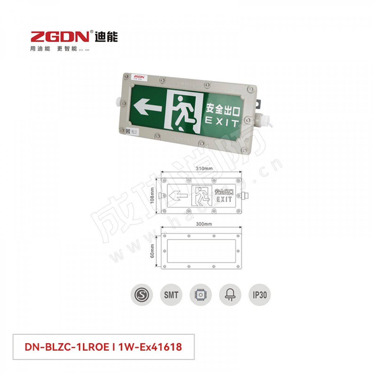 迪能防爆单面双向指示牌(自电集控）DN-BLZC-1LROE I 1W-Ex41618